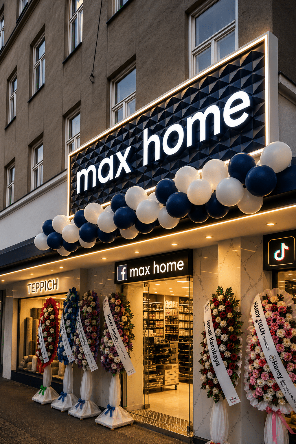 3D-Logo und Buchstaben für Max Home Geschäft