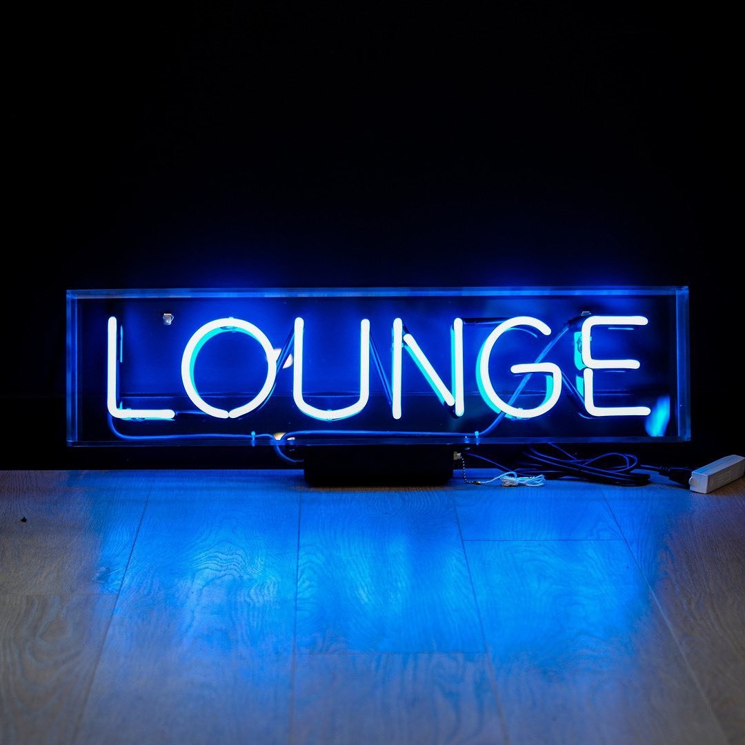 LED-Neon Lounge Schild blau