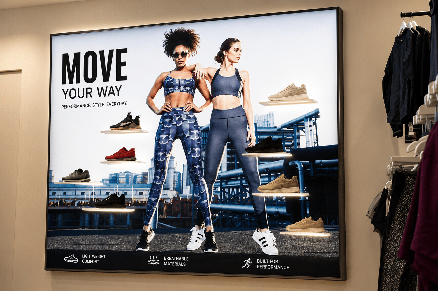 LED-Textilspannrahmen für Move Your Way Kampagne