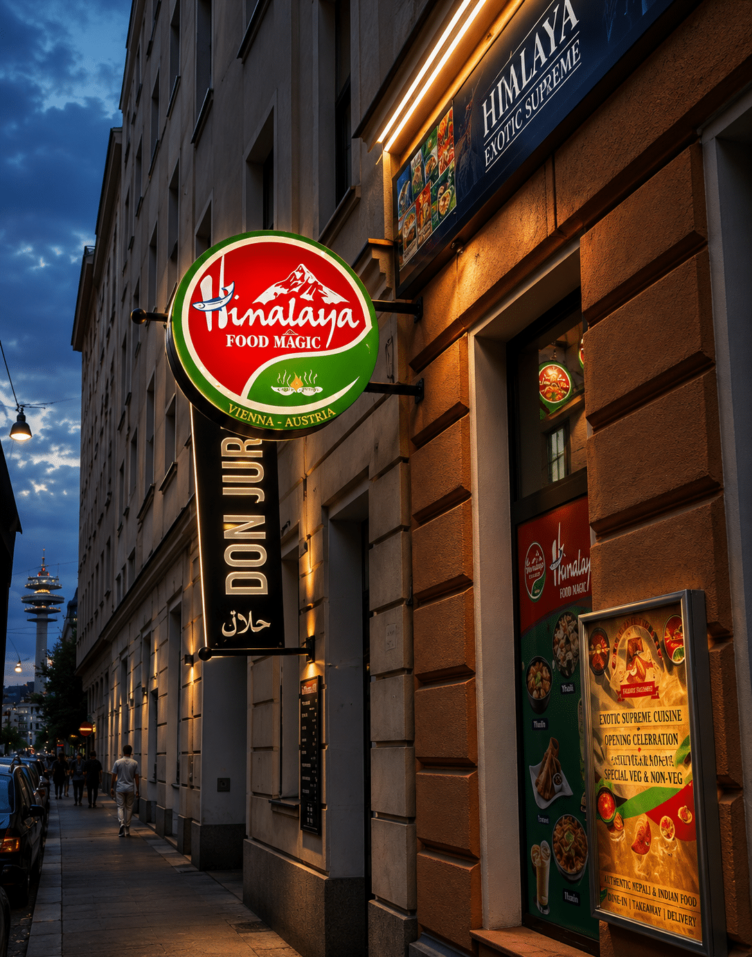Himalaya Restaurant rundes Werbeschild