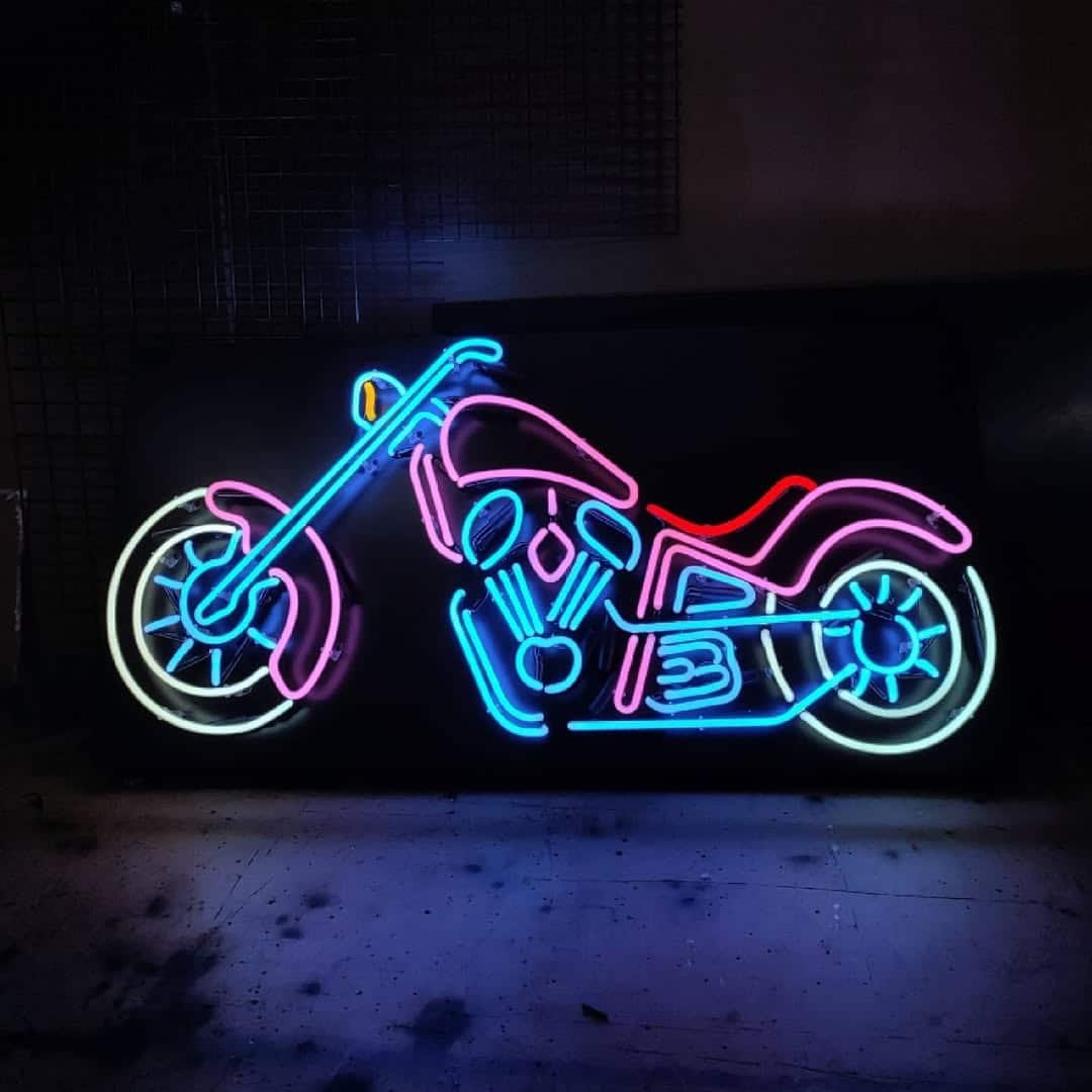 LED-Neon Motorrad Design