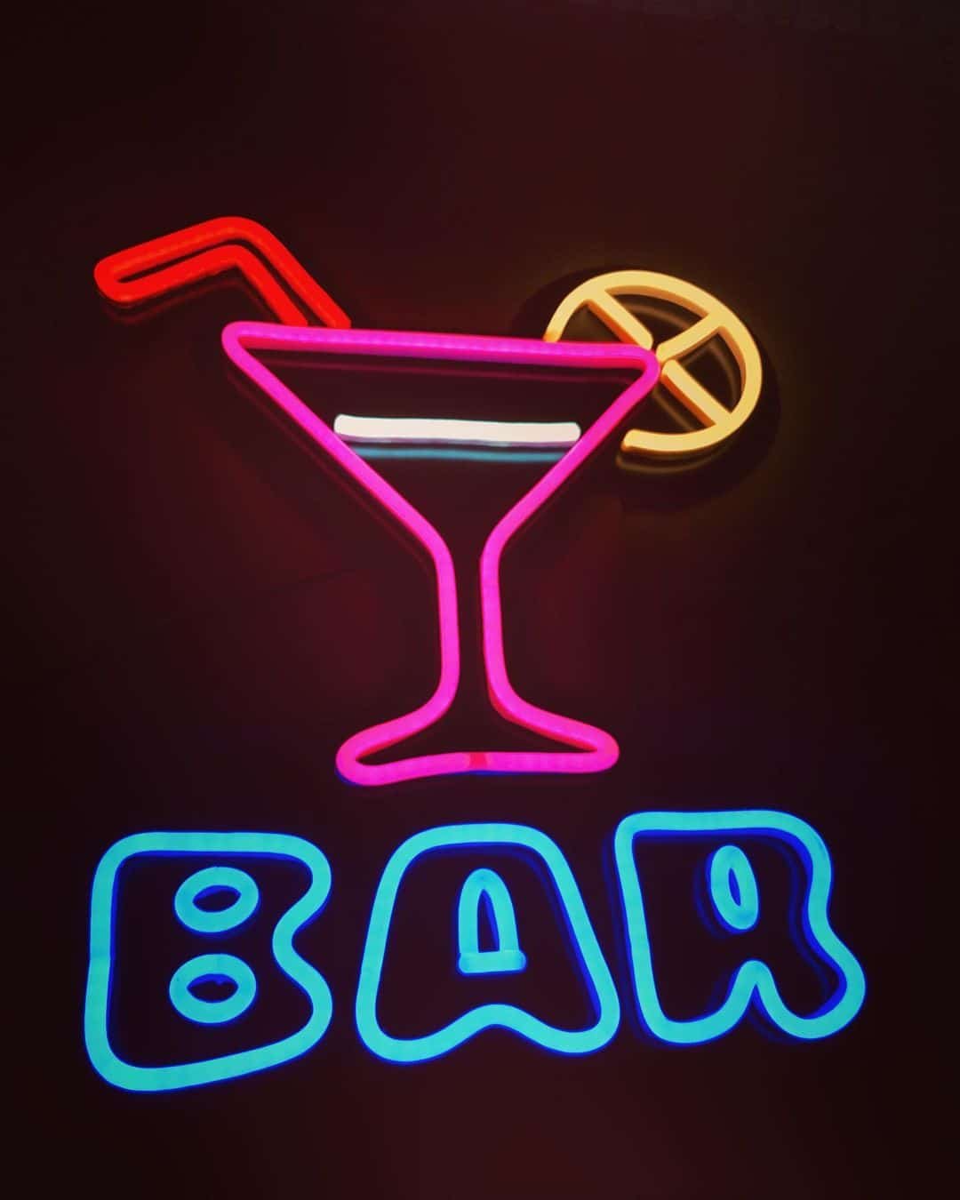 LED-Neon Bar Schild mit Cocktail