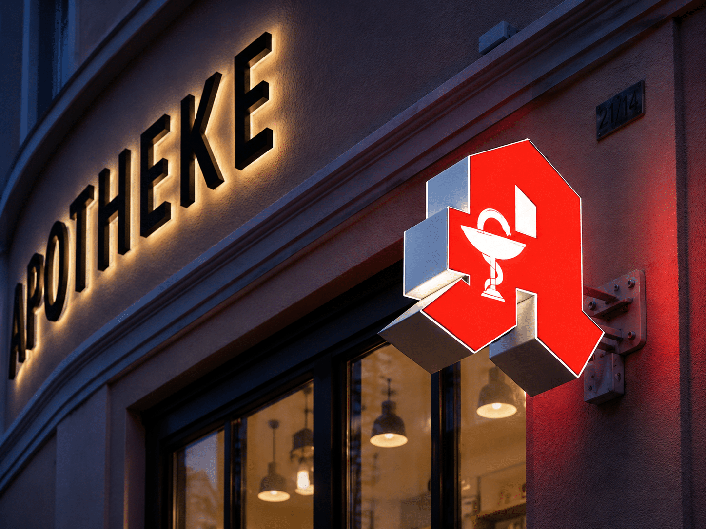 Apotheke Leuchtschild mit Ausleger