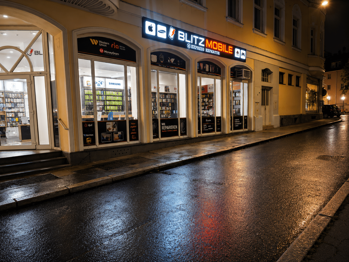 3D-Buchstaben für Blitz Mobile Store