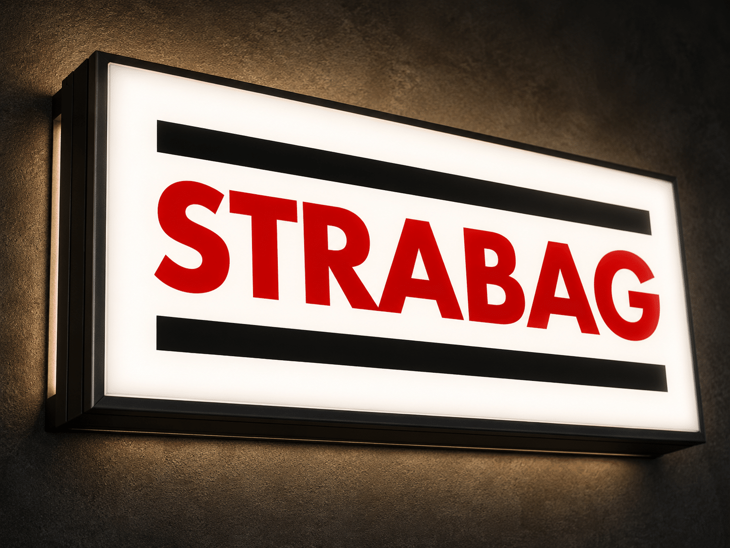 Leuchtkasten für Strabag mit weißer Front